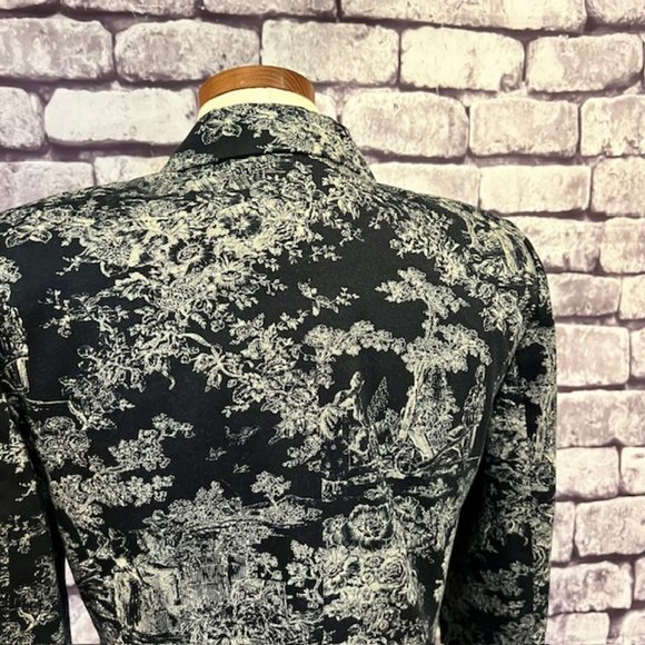 🎉Host Pic🎉Le Suit Black & Beige Long Sleeve Blazer Jacket Size 6 - Picture 7 of 9